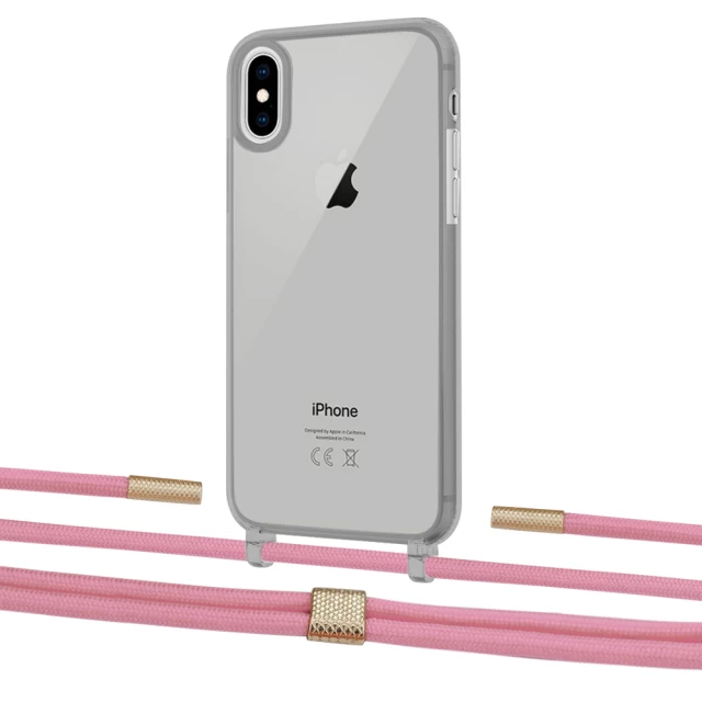 Чехол Upex Crossbody Protection Case для iPhone XS | X Dark with Twine Coral and Fausset Gold (UP83905)