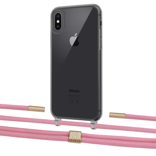 Чохол Upex Crossbody Protection Case для iPhone XS Max Dark with Twine Coral and Fausset Gold (UP84013)