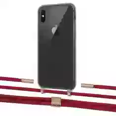 Чехол Upex Crossbody Protection Case для iPhone XS | X Dark with Twine Red and Fausset Gold (UP83906)