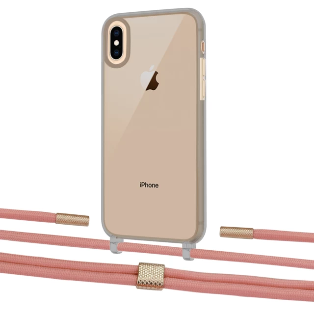 Чехол Upex Crossbody Protection Case для iPhone XS | X Dark with Twine Cantaloupe and Fausset Gold (UP83907)