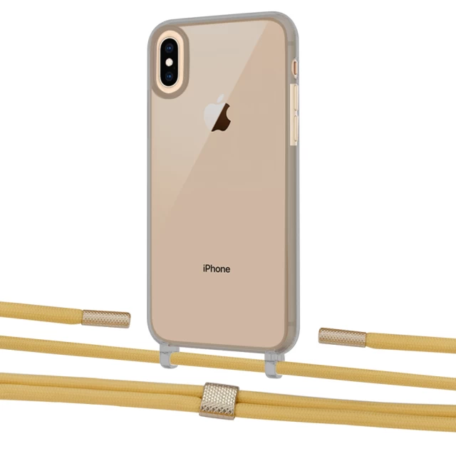 Чехол Upex Crossbody Protection Case для iPhone XS Max Dark with Twine Sunflower and Fausset Gold (UP84016)