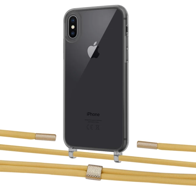 Чохол Upex Crossbody Protection Case для iPhone XS Max Dark with Twine Sunflower and Fausset Gold (UP84016)