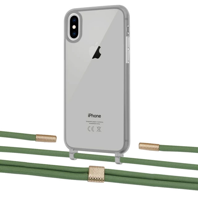 Чохол Upex Crossbody Protection Case для iPhone XS | X Dark with Twine Mint and Fausset Gold (UP83911)