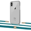 Чохол Upex Crossbody Protection Case для iPhone XS Max Dark with Twine Cyan and Fausset Gold (UP84021)