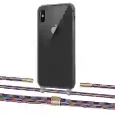 Чохол Upex Crossbody Protection Case для iPhone XS Max Dark with Twine Blue Sunset and Fausset Gold (UP84023)