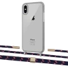 Чехол Upex Crossbody Protection Case для iPhone XS | X Dark with Twine Blue Marine and Fausset Gold (UP83917)