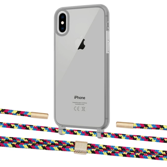 Чехол Upex Crossbody Protection Case для iPhone XS Max Dark with Twine Critical Camouflage and Fausset Gold (UP84026)