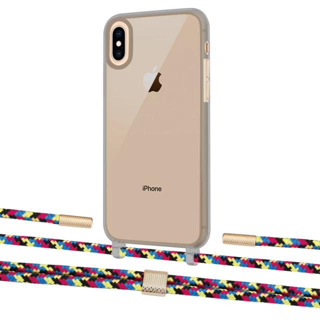 Чохол Upex Crossbody Protection Case для iPhone XS Max Dark with Twine Critical Camouflage and Fausset Gold (UP84026)