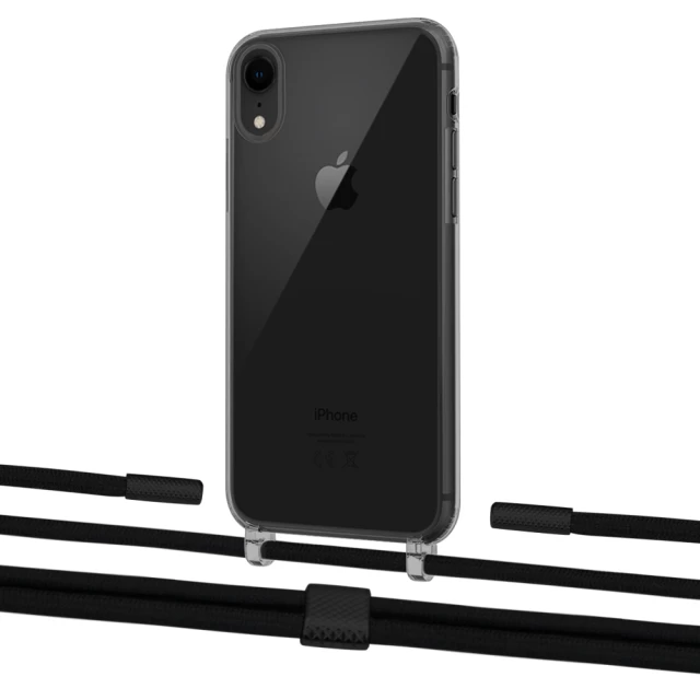Чохол Upex Crossbody Protection Case для iPhone XR Dark with Twine Black  and Fausset Matte Black (UP83919)