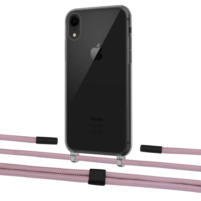Чехол Upex Crossbody Protection Case для iPhone XR Dark with Twine Rose Gold and Fausset Matte Black (UP83921)