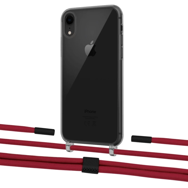Чехол Upex Crossbody Protection Case для iPhone XR Dark with Twine Red and Fausset Matte Black (UP83923)