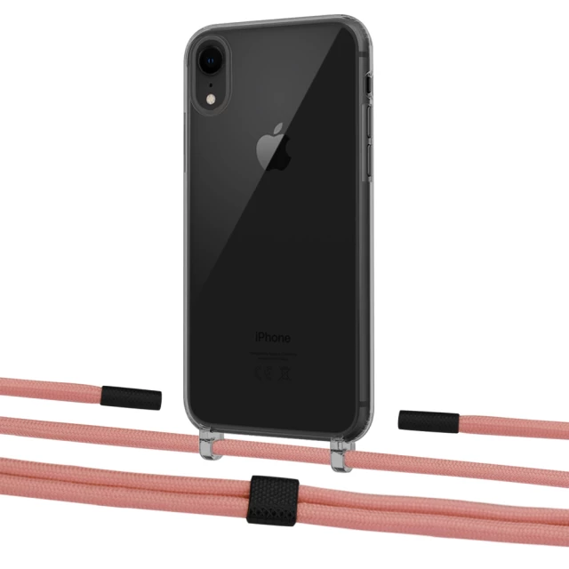 Чохол Upex Crossbody Protection Case для iPhone XR Dark with Twine Cantaloupe and Fausset Matte Black (UP83924)