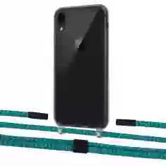 Чохол Upex Crossbody Protection Case для iPhone XR Dark with Twine Cyan and Fausset Matte Black (UP83930)