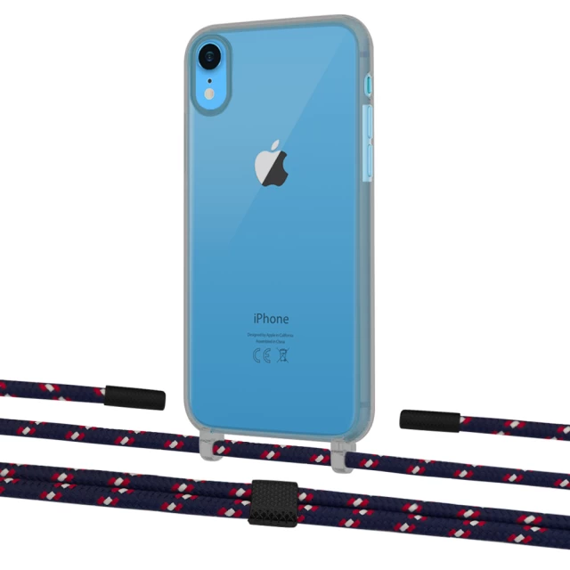 Чохол Upex Crossbody Protection Case для iPhone XR Dark with Twine Blue Marine and Fausset Matte Black (UP83934)