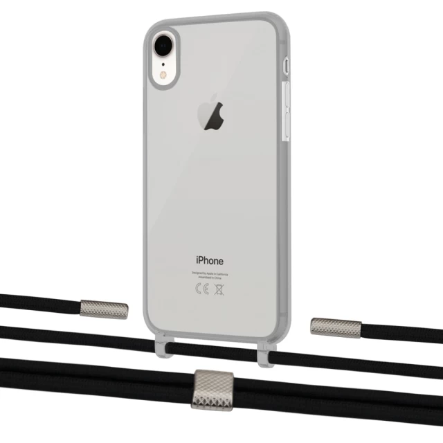 Чохол Upex Crossbody Protection Case для iPhone XR Dark with Twine Black  and Fausset Silver (UP83936)