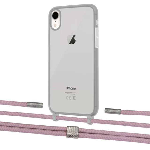 Чехол Upex Crossbody Protection Case для iPhone XR Dark with Twine Rose Gold and Fausset Silver (UP83938)