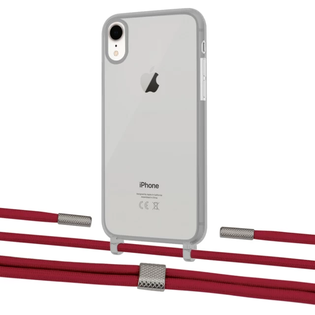 Чохол Upex Crossbody Protection Case для iPhone XR Dark with Twine Red and Fausset Silver (UP83940)