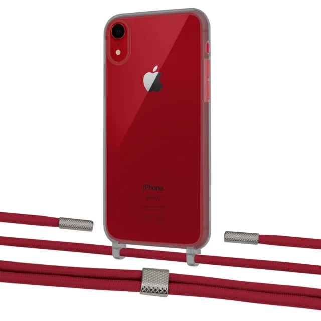 Чохол Upex Crossbody Protection Case для iPhone XR Dark with Twine Red and Fausset Silver (UP83940)