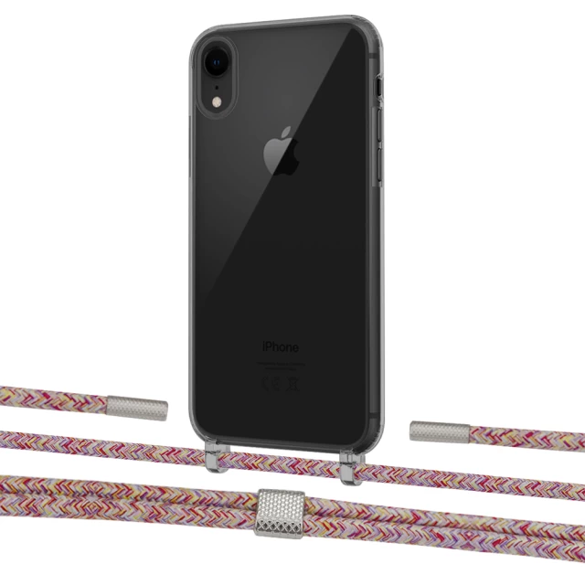 Чохол Upex Crossbody Protection Case для iPhone XR Dark with Twine Mulberry and Fausset Silver (UP83946)