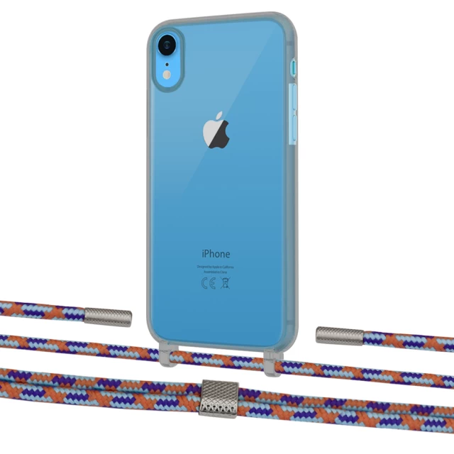 Чехол Upex Crossbody Protection Case для iPhone XR Dark with Twine Blue Sunset and Fausset Silver (UP83949)