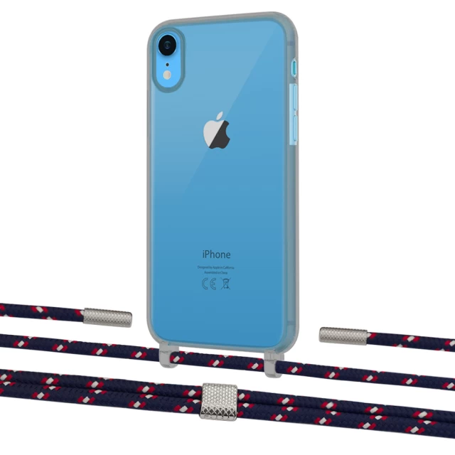 Чохол Upex Crossbody Protection Case для iPhone XR Dark with Twine Blue Marine and Fausset Silver (UP83951)