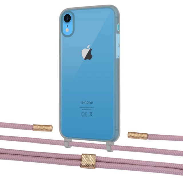 Чохол Upex Crossbody Protection Case для iPhone XR Dark with Twine Rose Gold and Fausset Gold (UP83955)