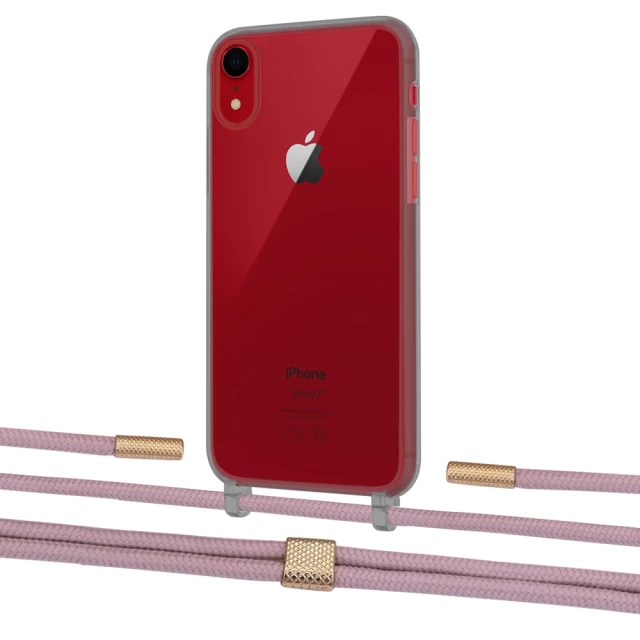 Чохол Upex Crossbody Protection Case для iPhone XR Dark with Twine Rose Gold and Fausset Gold (UP83955)