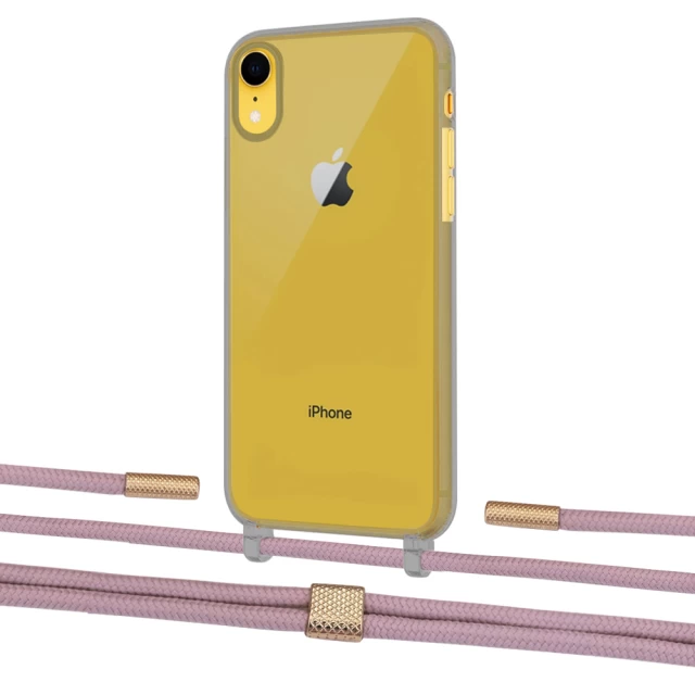 Чехол Upex Crossbody Protection Case для iPhone XR Dark with Twine Rose Gold and Fausset Gold (UP83955)