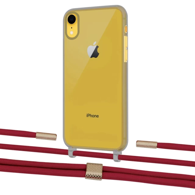 Чохол Upex Crossbody Protection Case для iPhone XR Dark with Twine Red and Fausset Gold (UP83957)