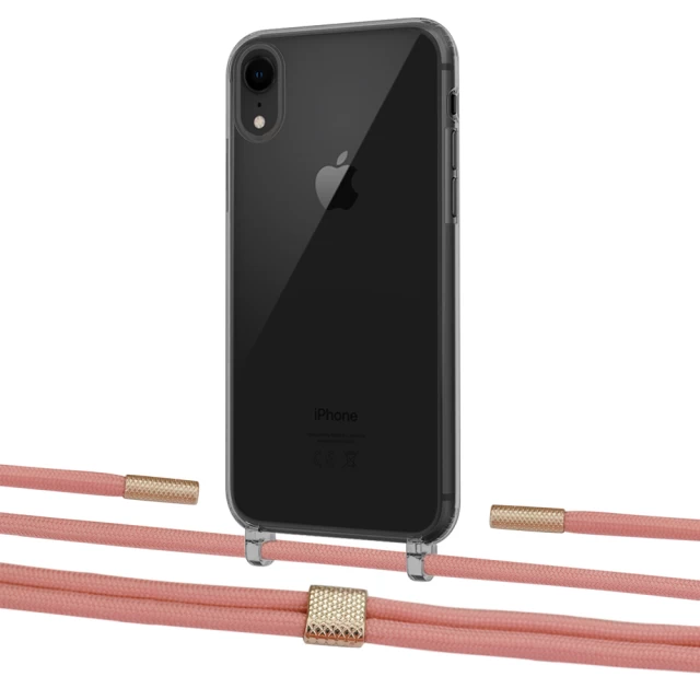 Чехол Upex Crossbody Protection Case для iPhone XR Dark with Twine Cantaloupe and Fausset Gold (UP83958)