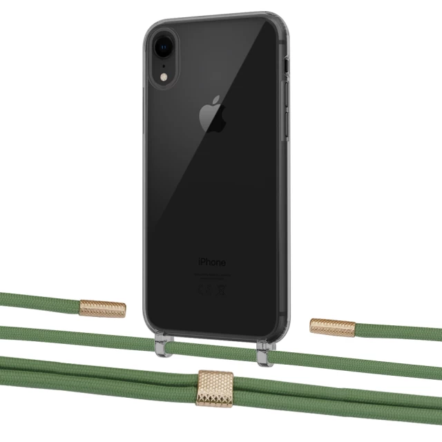 Чехол Upex Crossbody Protection Case для iPhone XR Dark with Twine Mint and Fausset Gold (UP83962)