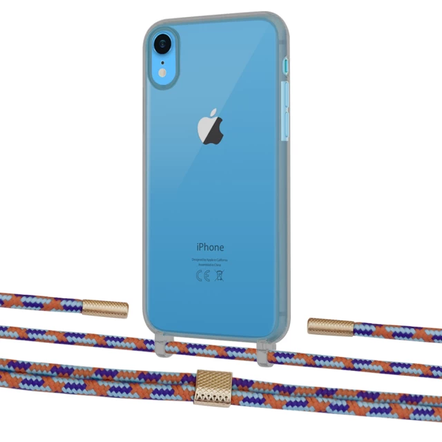 Чохол Upex Crossbody Protection Case для iPhone XR Dark with Twine Blue Sunset and Fausset Gold (UP83966)