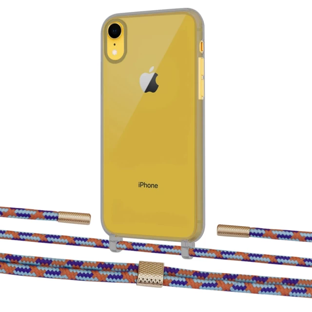 Чехол Upex Crossbody Protection Case для iPhone XR Dark with Twine Blue Sunset and Fausset Gold (UP83966)