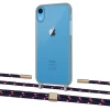 Чехол Upex Crossbody Protection Case для iPhone XR Dark with Twine Blue Marine and Fausset Gold (UP83968)