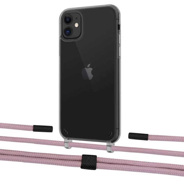 Чохол Upex Crossbody Protection Case для iPhone 11 Dark with Twine Rose Gold and Fausset Matte Black (UP84029)