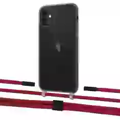 Чехол Upex Crossbody Protection Case для iPhone 11 Dark with Twine Red and Fausset Matte Black (UP84031)