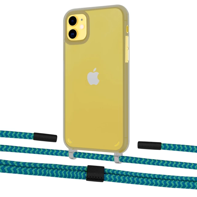 Чохол Upex Crossbody Protection Case для iPhone 11 Dark with Twine Cyan and Fausset Matte Black (UP84038)