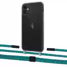 Чехол Upex Crossbody Protection Case для iPhone 11 Dark with Twine Cyan and Fausset Matte Black (UP84038)