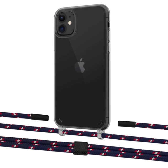 Чохол Upex Crossbody Protection Case для iPhone 11 Dark with Twine Blue Marine and Fausset Matte Black (UP84042)