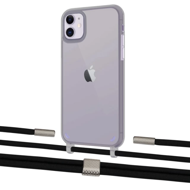 Чохол Upex Crossbody Protection Case для iPhone 11 Dark with Twine Black  and Fausset Silver (UP84044)