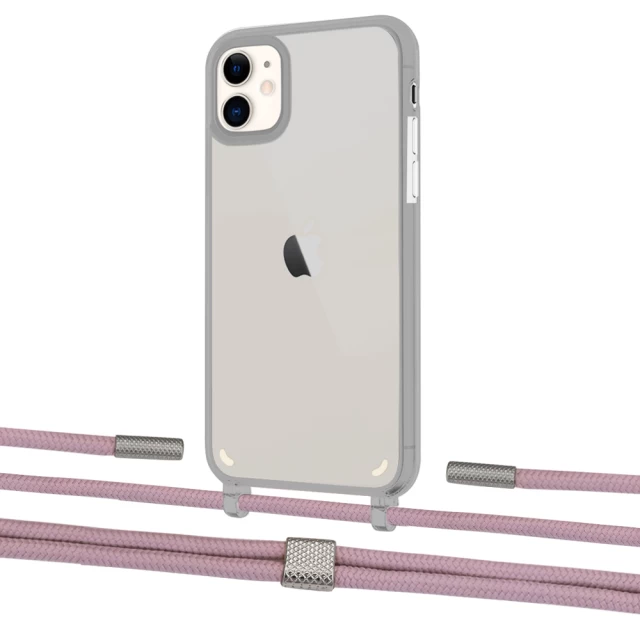 Чехол Upex Crossbody Protection Case для iPhone 11 Dark with Twine Rose Gold and Fausset Silver (UP84046)