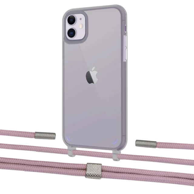 Чехол Upex Crossbody Protection Case для iPhone 11 Dark with Twine Rose Gold and Fausset Silver (UP84046)