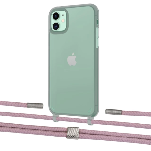 Чехол Upex Crossbody Protection Case для iPhone 11 Dark with Twine Rose Gold and Fausset Silver (UP84046)