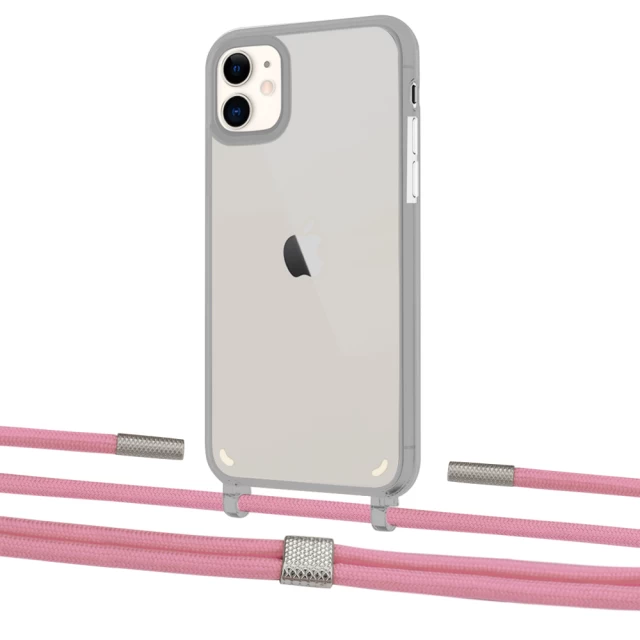 Чохол Upex Crossbody Protection Case для iPhone 11 Dark with Twine Coral and Fausset Silver (UP84047)