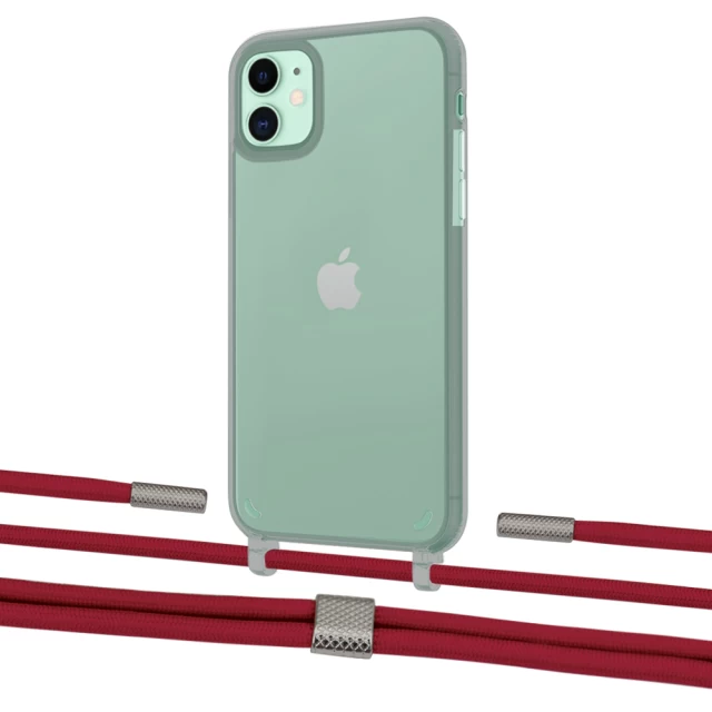 Чехол Upex Crossbody Protection Case для iPhone 11 Dark with Twine Red and Fausset Silver (UP84048)