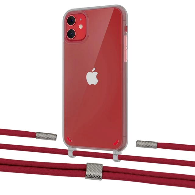 Чохол Upex Crossbody Protection Case для iPhone 11 Dark with Twine Red and Fausset Silver (UP84048)