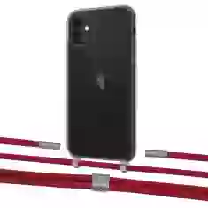 Чехол Upex Crossbody Protection Case для iPhone 11 Dark with Twine Red and Fausset Silver (UP84048)