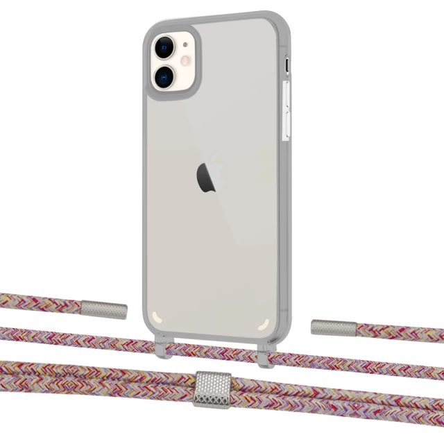 Чехол Upex Crossbody Protection Case для iPhone 11 Dark with Twine Mulberry and Fausset Silver (UP84054)