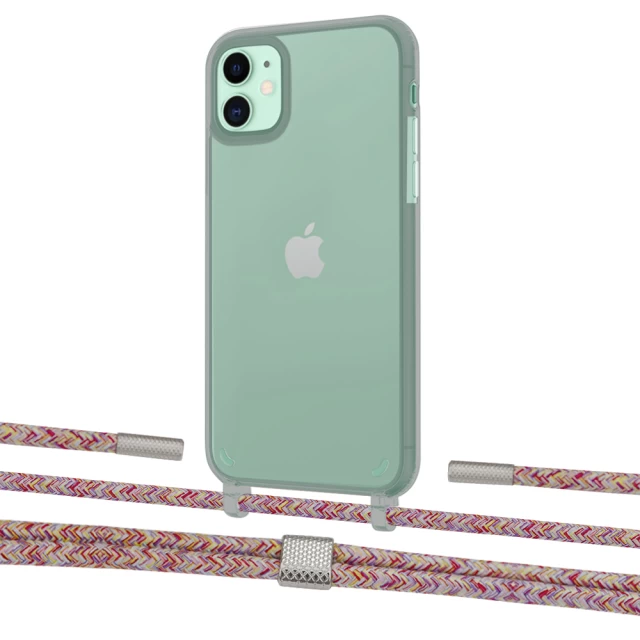 Чохол Upex Crossbody Protection Case для iPhone 11 Dark with Twine Mulberry and Fausset Silver (UP84054)