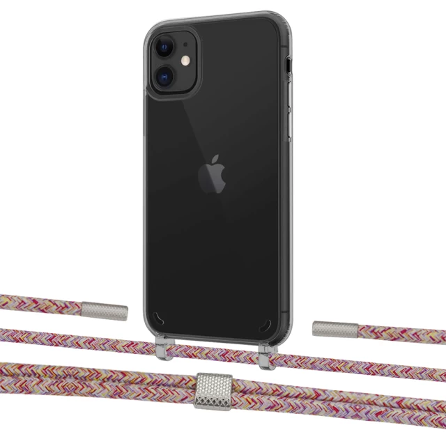 Чохол Upex Crossbody Protection Case для iPhone 11 Dark with Twine Mulberry and Fausset Silver (UP84054)